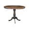 International Concepts Round 36 in Rd Extension Dining table, 4 RTA counterHt stools, Hickory/Coal, 36 W, 48 L, 35.3 in H K45-36RXT-6B-S6132-4 - alternate 2